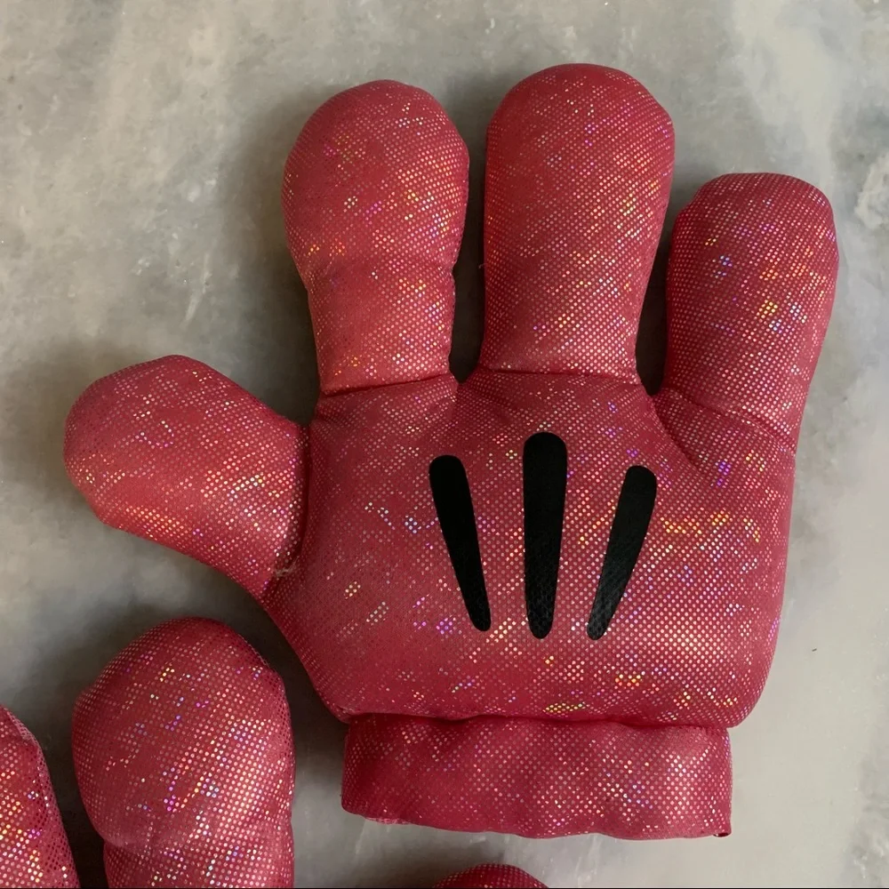 Disney Parks Store Mickey Minnie Mouse Plush Big PINK hands gloves 10